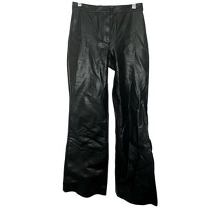 Aritzia Wilfred Black Wide Leg Pants Faux Leather Womens Size 0 Fashion
